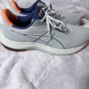ASICS GEL-PULSE 14 Men's Running Shoes Gray Orange Navy Lace Up Size 10